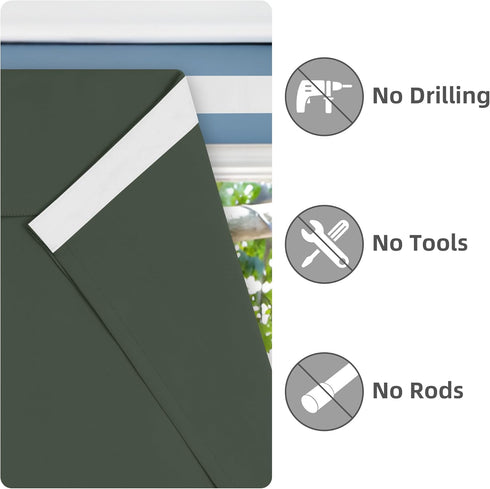 Easy-Going French Door Curtains, Thermal Insulated Privacy Blackout Door Window Tie up Curtains for Entryway Front Door, 1 Panel, 26x68 inch, Grey...