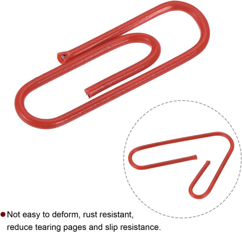 MECCANIXITY Paper Clips Small Size 1.1 Inch Vinyl Coated to Prevent Tearing Pages with Box for Organize Office Home Red Count 600...