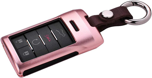 Royalfox 4 5 6 Button metal Key Fob cover for Cadillac DTS STS SRX XTS CTS Escalade Chevrolet Corvette C7 rosegold...