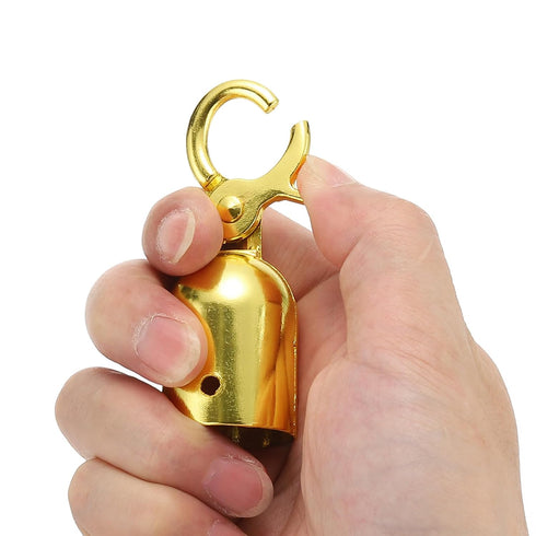 PATIKIL 1.1"x3.2" Stanchion Rope End Stopper, 6 Pack Cord End Caps Barrier Rope End Cap Snap Hooks for Crowd Control Queue Divider, Golden...