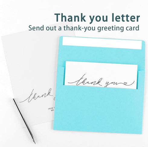 50 Pack 4x6 Envelopes, A4 Sky Blue Envelopes Self Seal, Printable Envelopes for Invitation, Baby Shower, Birthday Party, Wedding, Postcards, Maili...
