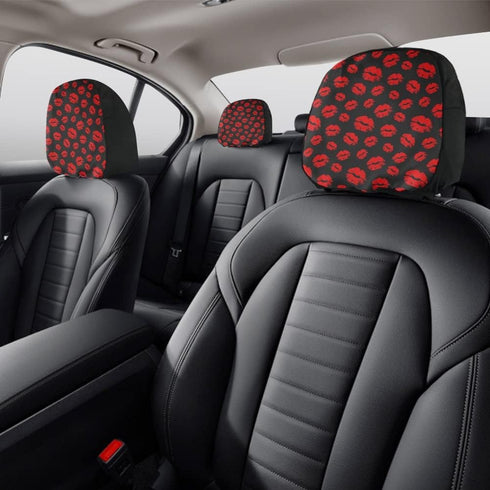 Women Red Kiss Lips Auto Seat Headrest Covers,Car Truck SUV Van Head Rest Covers Universal Fit- Set of 2 Driver & Passanger,Washable...