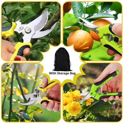 2 Packs Pruning Shears, Garden Shears, Garden Scissors, Garden Pruners Stainless Steel Pruning Shears for Gardening, Garden Clippers, Gardening To...