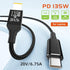 NFHK Type-C USB-C 135W to DC Rectangle 11.0 * 4.5mm Power PD Charge Cable for Thinkpad X1 Legion Y7000P Laptop DC20V 6.25A......