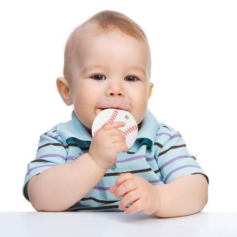 Baby Sport Teething Toys,BPA Free Food Grade Silicone Teether,Highly Effective Pain Relief for Boy and Girl,Freezer Safe Teething Egg (Baseball)...