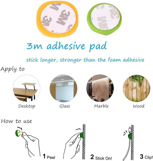 Cable Clips,Silicone Self Adhesive Cord Management,for Home,Office,Cubicle,Car Desk Cord Holder,Organizing Phone USB Charger Mouse Wire Organizer ...