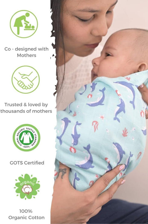 Newborn Baby Girl's Infant Boy's Super Soft Premium Pure Organic Cotton Comfortable Muslin Swaddle Receiving Blankets Wrapper Cloth Towel Stroller...