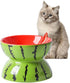 Hamiledyi Ceramic Raised Cat Bowl 5In Elevated Wide Cat Bowl for Food and Water Anti Vomiting Tilted Pet Feeder Dish for Indoor Cats and Small Dog...