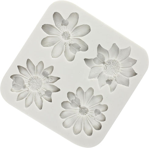 Daisy Chrysanthemum Flower Silicone Mold Flower Fondant Cake Chocolate Mold For Sugar Cake Decorating Cupcake Topper Candy Gum Paste Polymer Clay...
