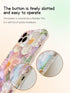 Case for iPhone 14 Pro Max - Vivid Retro Oil Painting, Flower Laser Glossy Pattern, Cute Curly Wave Edge - Exquisite Stylish Durable TPU Protectiv...