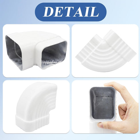 Gutter Elbow 2x3 90 Degree Downspout Elbow Gutter Connector Roofing Gutters Rainwater Drainage 90° Gutter Downspout Extension (Style B, Aluminum, ...