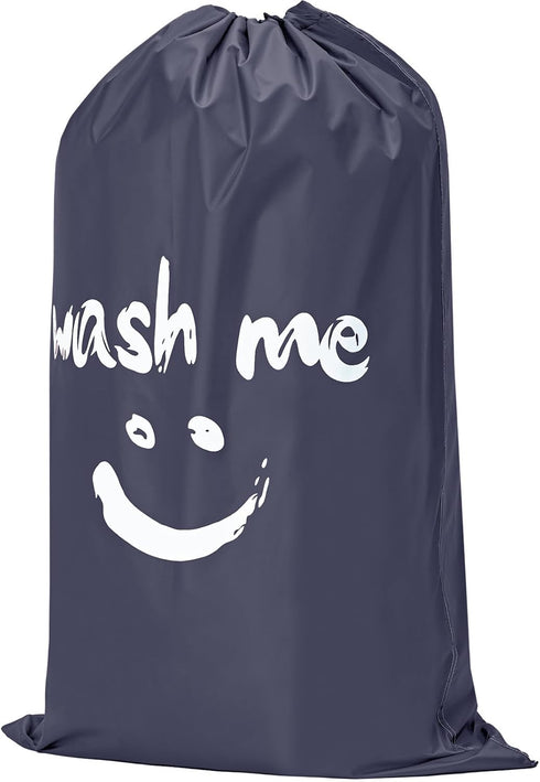 HOMEST XL Wash Me Travel Laundry Bag, Dirty Clothes Organizer, Large Enough to Hold 4 Loads of Garments, Easy Fit a Hamper or Clothing Basket, Gre...