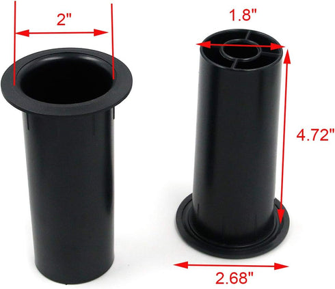 Geesatis 4 pcs Speaker Port Tubes 4.72" x 2" ABS Speaker Box Bass Air Port, Black...