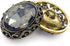 10 pcs Whole Oval Cut Gray Rhinestone Vintage Copper Hollow Metal Shank Sewing Coat Buttons -25mm -1"...