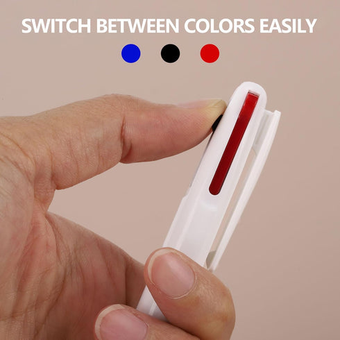 12Pcs 3-in-1 Multicolor Ballpoint Pen 0.5mm Retractable Fine Point Pens for Students Nurse Office Workers, Black Blue Red Color...