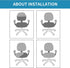 Printed Computer Office Chair Covers, Desk Chair Cover, Task Chair Slip Covers (Grey & Leaves)...