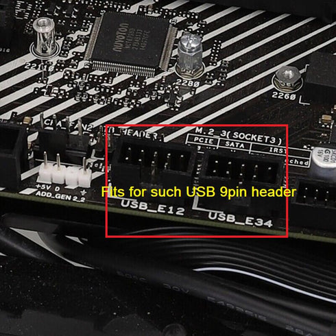 Motherboard 9pin USB2.0 to Dual 9pin Extension Cable, 9pin to 2 * 9pin Splitter Cable Cord, Motherboard USB 9Pin Header Cable, Black......