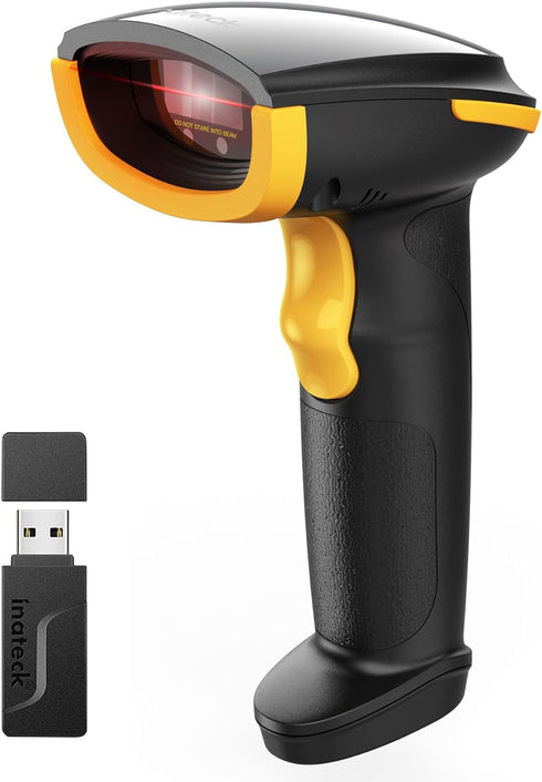 Inateck Wireless Barcode Scanner, Bluetooth Bar Code Scanner, 1D USB Barcode Reader Handheld, 1 Charge 3 Months, Scanner Barcode with APP and SDK...