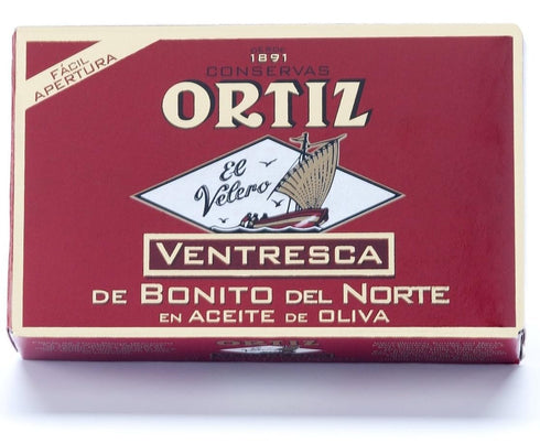 Ortiz Ventresca White Tuna Belly in Olive Oil, Tender Buttery Fillets with Exquisite Flavor, Superior Wild Caught Tuna Packed in Delicate Spanish ...