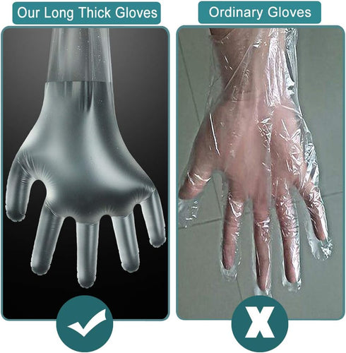 50Pcs Veterinary Insemination Rectal Long Gloves Disposable Plastic Full Arm 35inch Field Dressing Palpation Gutting...