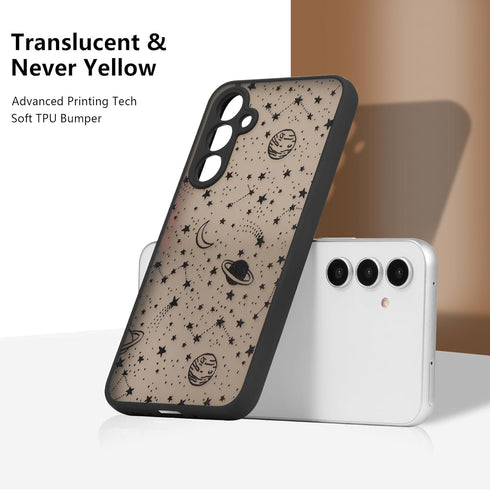 ZTOFERA Compatible with Samsung Galaxy A13 4G/5G,Galaxy A04S, Planet Sky Star Pattern Protective Phone Case Translucent Frosted Hard PC Back Case ...