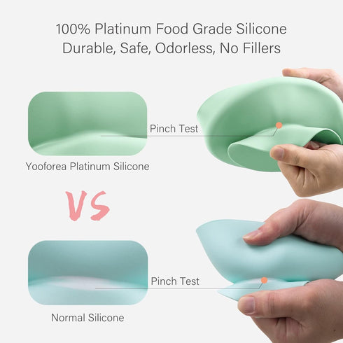 Yooforea Platinum Silicone Baby Suction Plate (Upgraded), Baby Led Weaning Plate, 100% Food Grade Silicone, Non Sticky Stain Resistant by UV Treat...