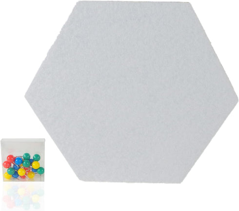 8 Pieces Hexagon Felt Cork Board Tiles with Easy Peel Self Adhesive, includes 20 Pins, Cork Board for Wall Decor to Display Photos...