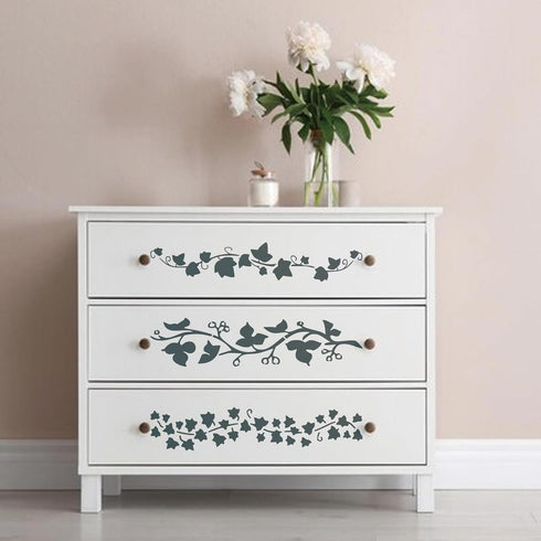 12 Pieces Leaf Vine Stencils Leaves Floral Spring Stencil Reusable DIY Crafts Drawing Templates Stencils for Painting on Wood Wall Canvas Furnitur...
