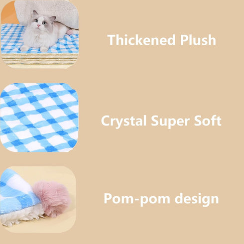 Dog Blanket for Small dogs, Soft Washable Double Sided Dog Blankets with Plaid Pattern, Cat Blankets for indoor Cats, Pet Cat Blankets for Couch P...
