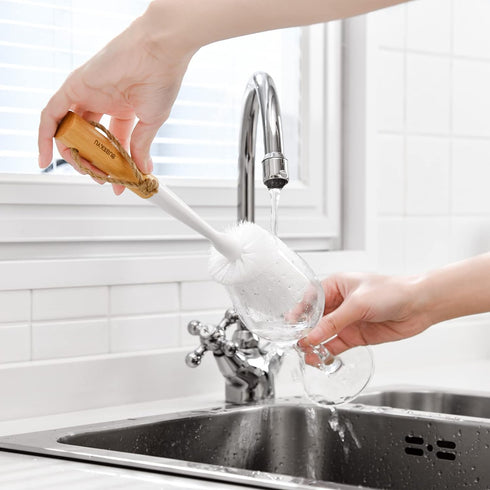 SUBEKYU Bottle Brush, Baby Bottle Brush with Nipple and Straw Cleaner Set for Cleaning Water Bottle...