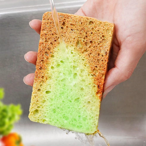 10 Pack Premium Natural Wood Pulp Cotton Wash Dishes Cleaning Sponge Wipe Fast Scrub Dishes Kitchenware Pot Ceramic Bowl Plates Stainless Steel Cl...