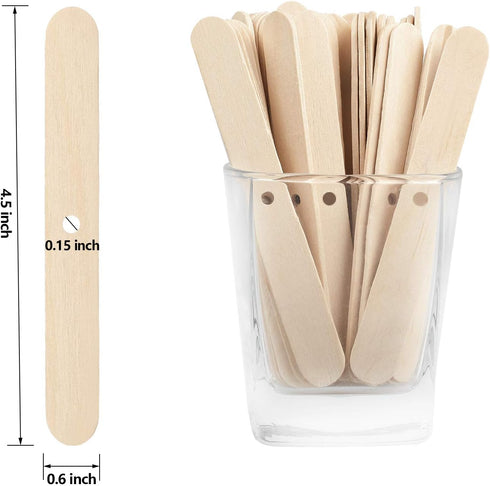 100pcs Wooden Candle Wick Holders, Candle Wick Centering Devices for Candle Making, Candle Wick Bars, Wick Clips for Canld Centering Tool...