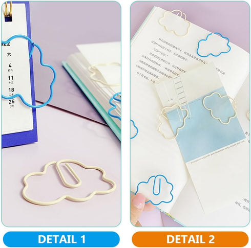 Tofficu 60Pcs Paper Clips, Small Clouds Shaped Paperclips, Creative Office Cute Paper Clip for Office School...