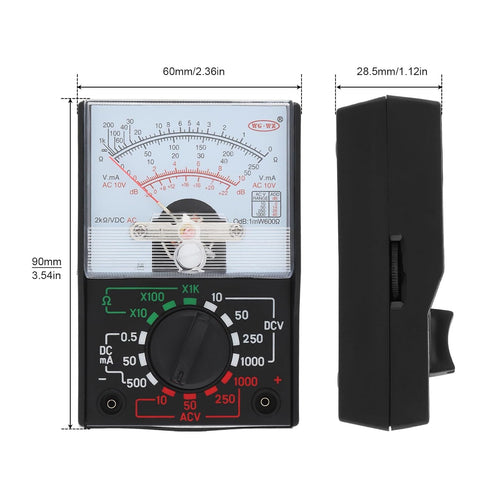 Mini Analog Multimeter Electric AC/DC Current OHM Decibels Voltage Voltmeter Ammeter with Test Leads, AA Battery Included...
