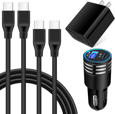 Type C Super Fast Charger Block Box Car Charger+6ft Android Charger USB C to C Cable Fast Charging for iPhone 15 Samsung Galaxy S24/A14/A54/S23 FE...