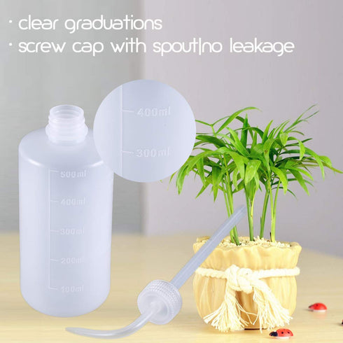 LDPE Economy Wash Bottle, Narrow Mouth Squeeze Bottle Medical Lab Plastic, Safety Squeeze Bottle No Spill, Bend Mouth Watering Cans (500ml / 16oz ...
