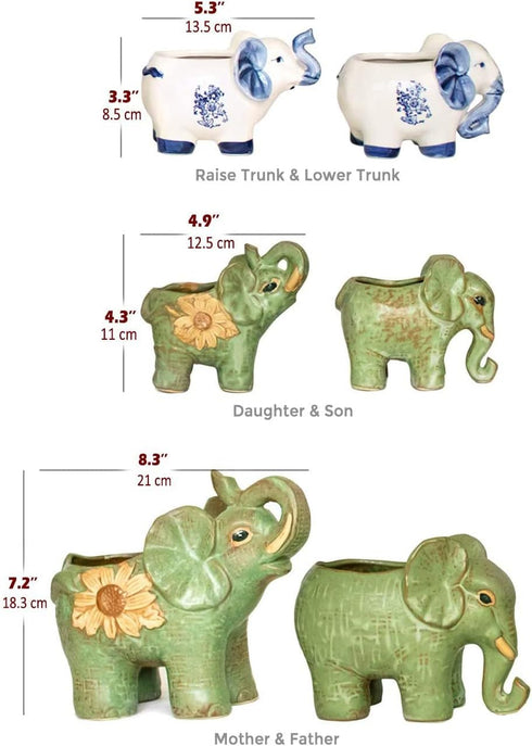 Dahlia Cute Elephant Handmade Ceramic Succulent Planter/Plant Pot/Flower Pot, Son...