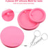 Boao 4 Pcs Round Keychain Molds Silicone Circle Epoxy Molds DIY Pendant Clay Keychain Charms Kit with 4 Key Chains Circle(7.8 cm and 5 cm Diameter...