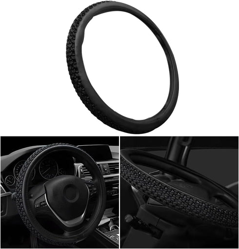 Elastic Stretch Car Steering Wheel Cover, Breathable Ice Silk Steering Wheel Protetcor, Soft Anti-Slip Cool in Summer, Auto Decoration Accessories...