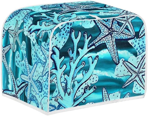 Starfish Blue Toaster Dust Cover, Polyester Fabric 2/4 Slice Toaster, Dust and Fingerprint Protection, Machine Washable...