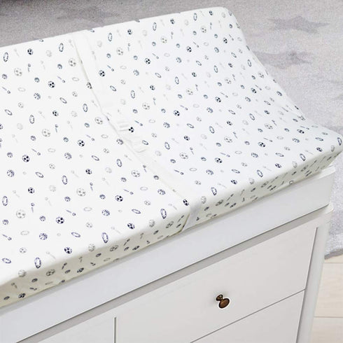 American Baby Company 2 Pack Printed 100% Cotton Knit Fitted Contoured Changing Table Pad Cover - Compatible with Mika Micky Bassinet, Gray Stripe...