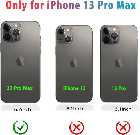 for iPhone 13 Pro Max Waterproof Case with Screen Protector Full Body Protector Shockproof Dustproof Dirtproof Heavy Duty IP68 Waterproof Case for...
