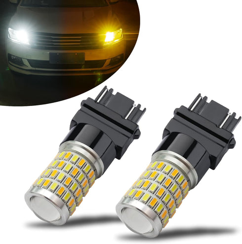 iBrightstar Super Bright 3157 4157 3155 3457 Switchback LED Bulbs with Projector Replacement for Daytime Running Lights/DRL and Turn Signal Lights...