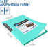 Sooez 30-Pocket Binder with Plastic Sleeves 9x12" (Aqua), Heavy Duty Art Portfolio Folder with Clear Sheet Protectors, Display 60 Pages, Presentat...