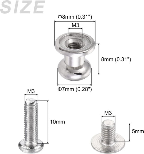 Mini Drawer Pulls (7mm/0.28") 12Pcs, Zinc Alloy Mini Round Head Knobs Pull Handle with Screws - for Home Cabinet Drawer Handle, Silver Tone...