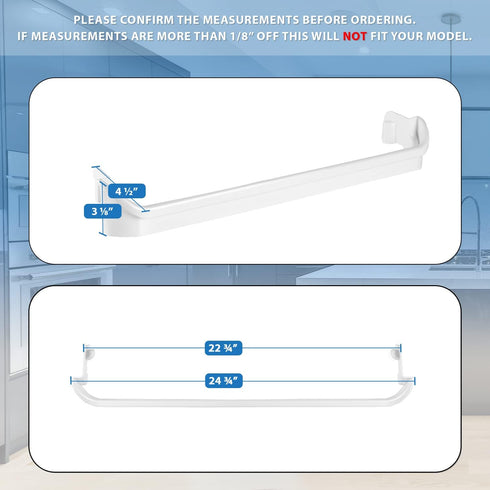 UPGRADED Lifetime Appliance 240534901 Door Shelf Rack Bar Compatible with Frigidaire Kenmore Refrigerator Replacement Shelves Door Bin Frigidaire Replacement Parts | Refrigerator Parts & Accessories