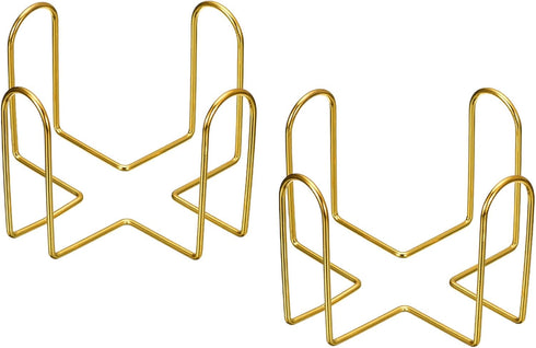 uxcell Coaster Holder, 2pcs 2.17" - Iron Metal Coaster Storage Rack for Both Round and Square, Holds 6 Coasters (Gold)...