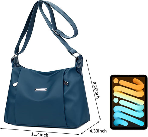 Ladies Crossbody Handbag Roomy Shoulder Bag Tote Bag Waterproof Nylon Hobo bag Multi-Pocket Messenger Bag for Women...