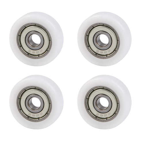 CNBTR 4PCS Nylon Round Pulley Track Roller Bearing Wheel 6x26x8mm 626ZZ Model Load 79KG for Furniture Hardware Accessories and Mobile Door White...