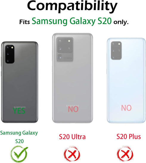 Dexnor for Galaxy S20 Case with Screen Protector Clear 360 Full Body Rugged Protective Shockproof Hard Back Cover Heavy Duty Defender Bumper Case ...